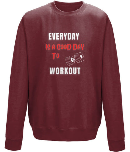 Everyday is a good day to workout Unisex Sweatshirt - BoundlessLoveStore - X-Small - Charcoal - Clothing - College Sweatshirt