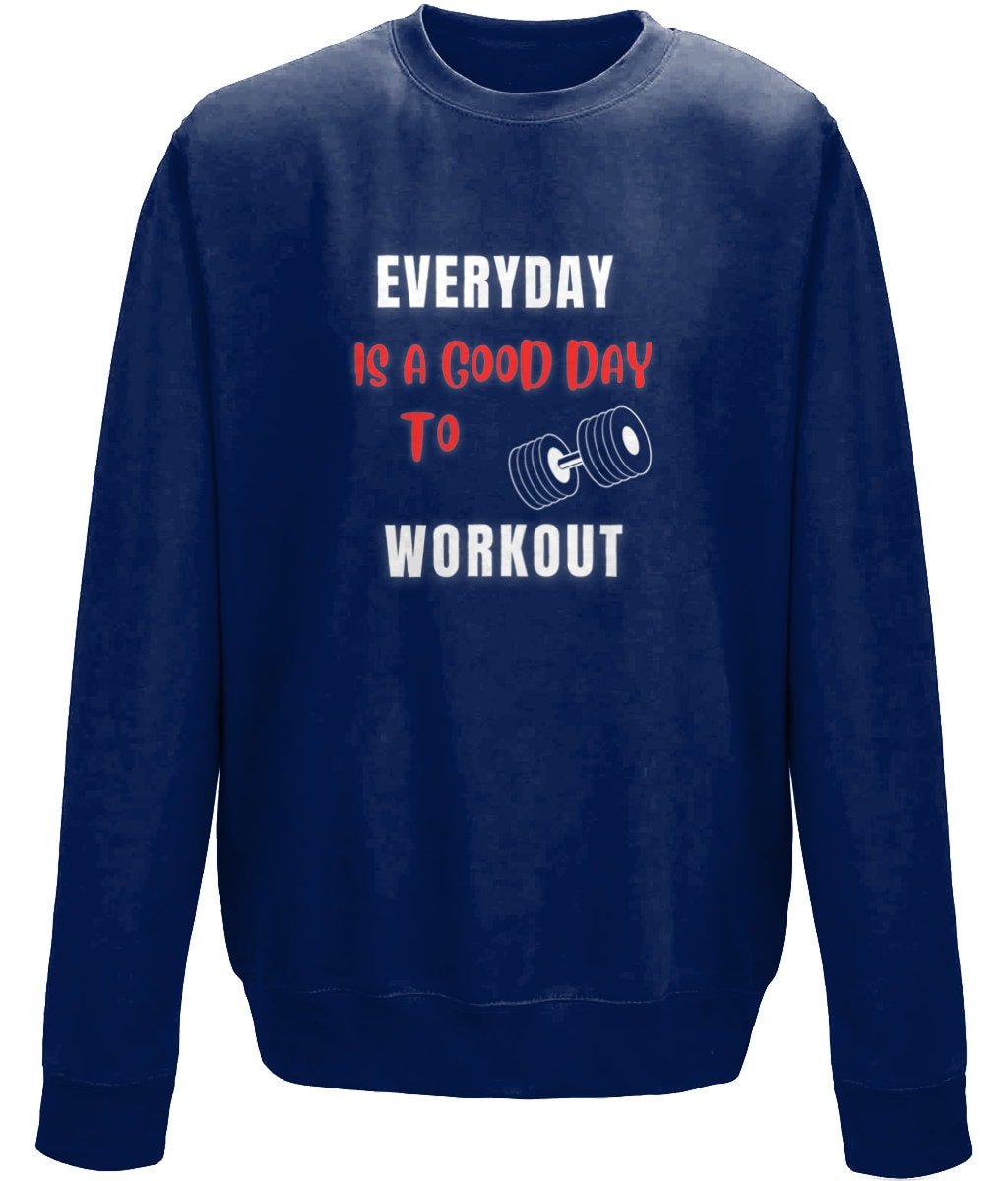 Everyday is a good day to workout Unisex Sweatshirt - BoundlessLoveStore - X-Small - Charcoal - Clothing - College Sweatshirt