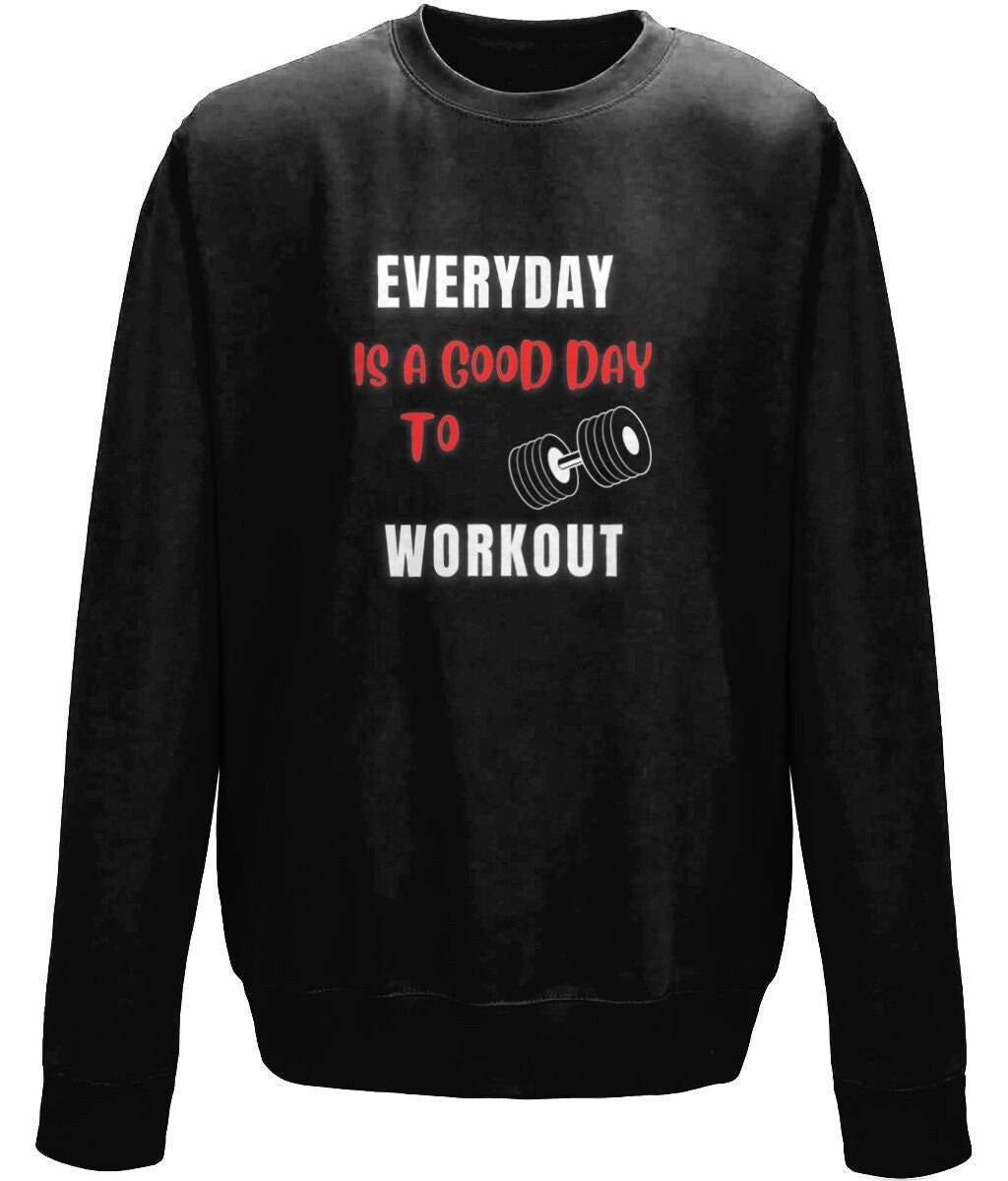 Everyday is a good day to workout Unisex Sweatshirt - BoundlessLoveStore - X-Small - Charcoal -  Clothing -College Sweatshirt