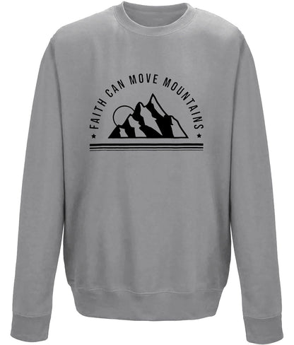 Faith Can Move Mountain unisex sweatshirt - BoundlessLoveStore - X-Small - Graphite Heather - Christian Sweatshirt - Clothing