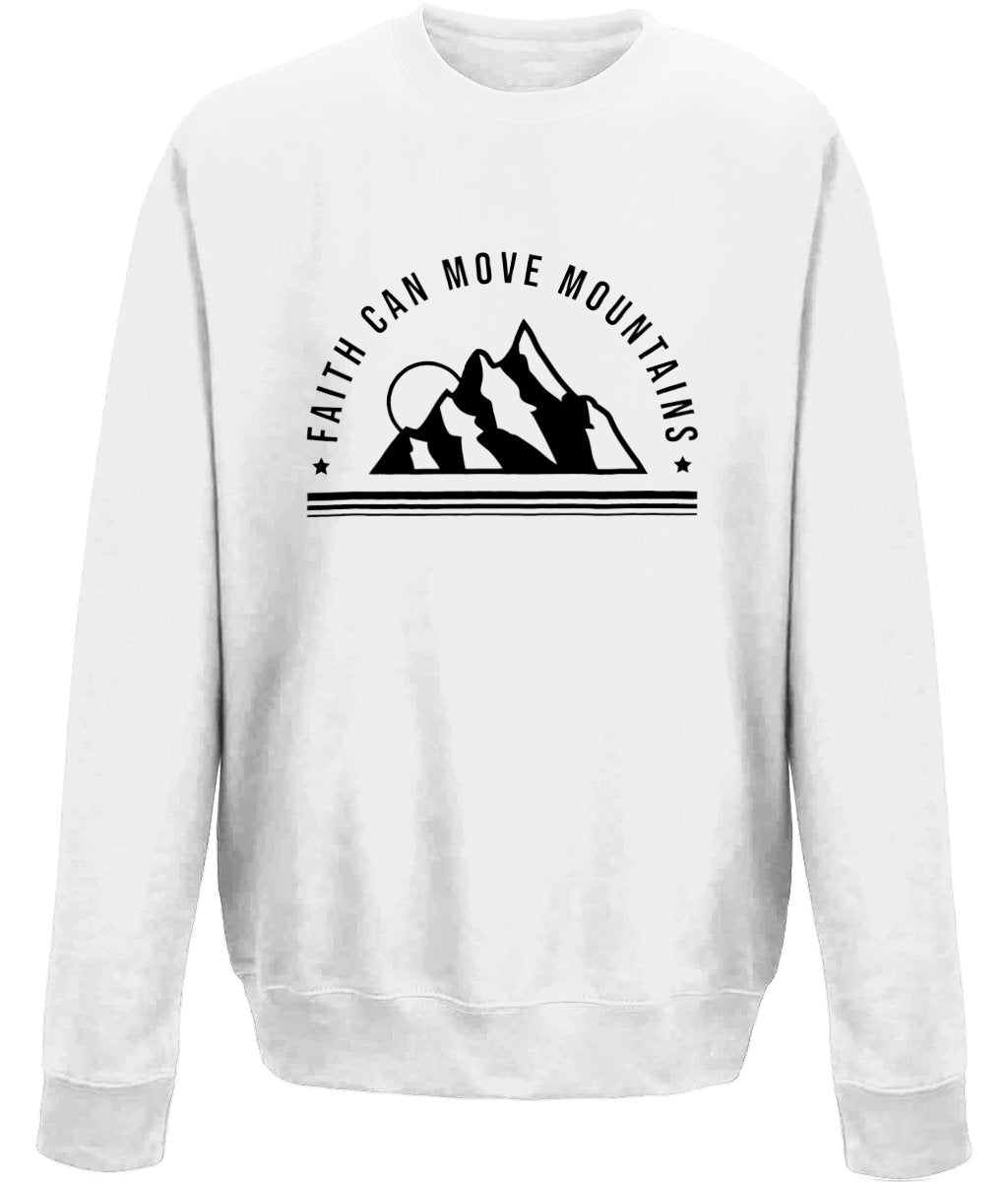 Faith Can Move Mountain unisex sweatshirt - BoundlessLoveStore - X-Small - Graphite Heather - Christian Sweatshirt - Clothing