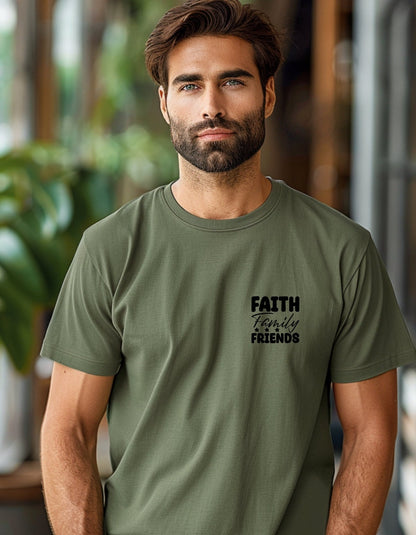 Faith Family Friends Unisex T-Shirt, Faith T-Shirts - BoundlessLoveStore - Military Green - Small