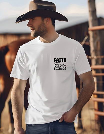 Faith Family Friends Unisex T-Shirt, Faith T-Shirts - BoundlessLoveStore - White - Small