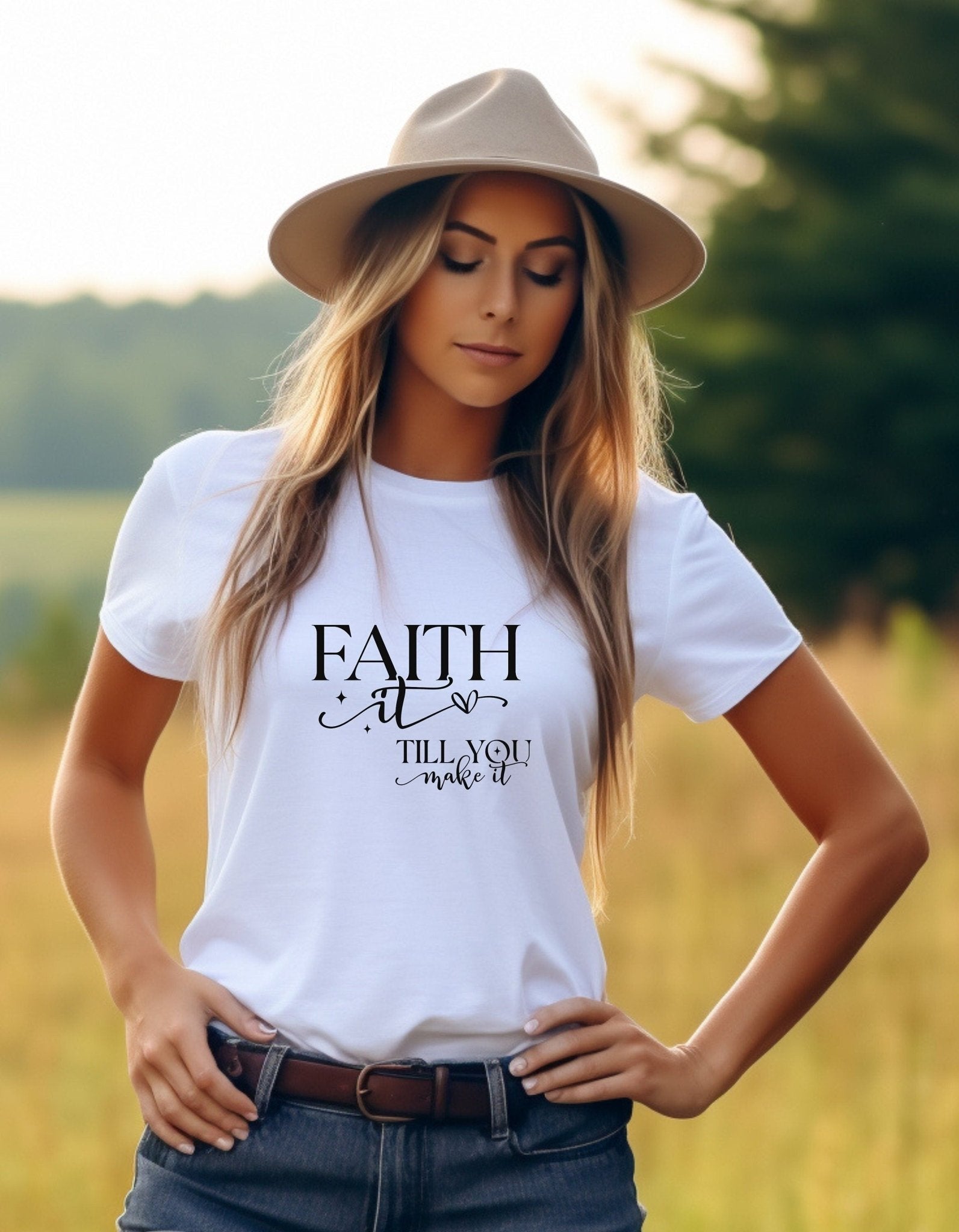 Faith It Till You Make It Unisex T-Shirt, Faith T-Shirts - BoundlessLoveStore - White - Christian t shirts - Christian tee