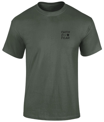 Faith Over Fear Unisex T- Shirt, Faith T-Shirts - BoundlessLoveStore -military green - Small - christian t shirts -