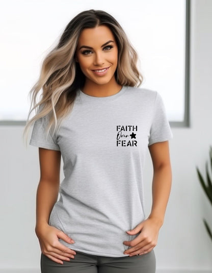 Faith Over Fear Unisex T- Shirt, Faith T-Shirts - BoundlessLoveStore - Sports Grey - Small - christian t shirts