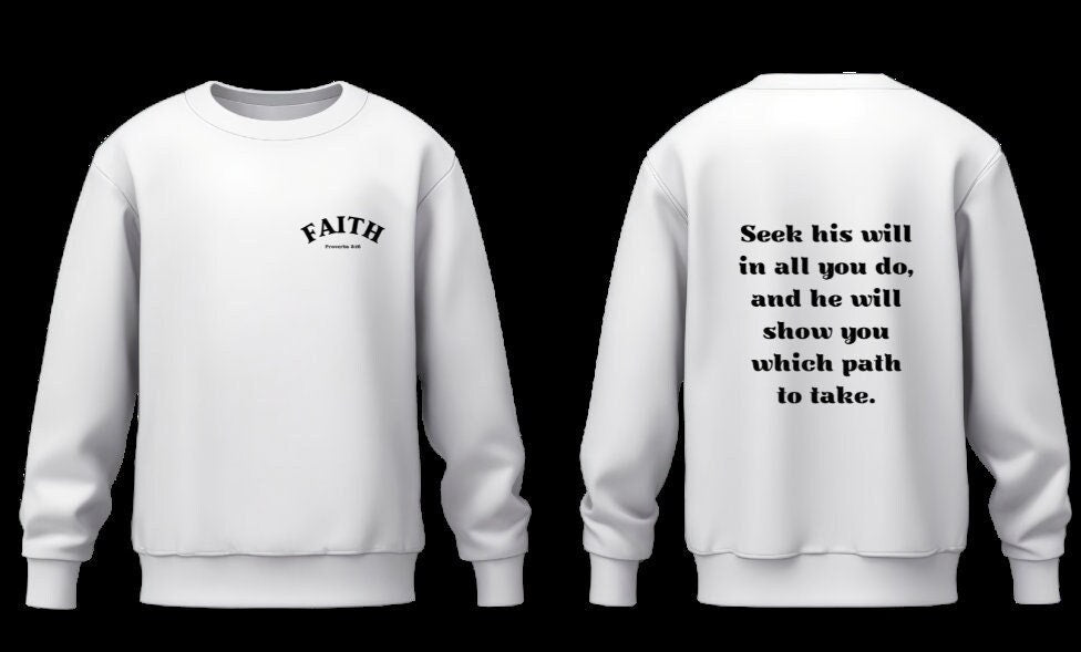 Faith unisex crew neck sweatshirt - BoundlessLoveStore - X-Small - Arctic White - Christian Sweatshirt - Clothing