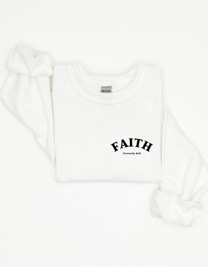 Faith unisex crew neck sweatshirt - BoundlessLoveStore - X-Small - Arctic White - Christian Sweatshirt - Clothing