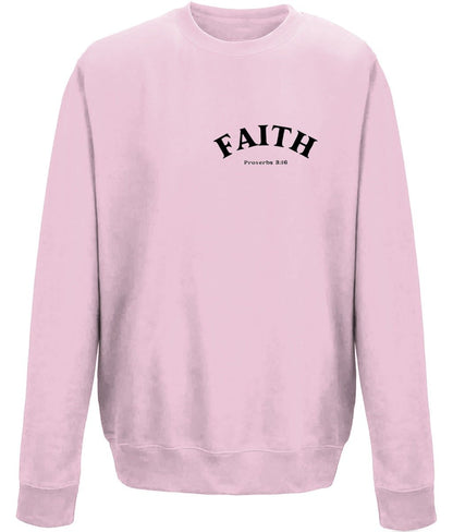 Faith unisex crew neck sweatshirt - BoundlessLoveStore - X-Small - Baby Pink - Christian Sweatshirt - Clothing