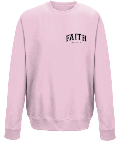 Faith unisex crew neck sweatshirt - BoundlessLoveStore - X-Small - Baby Pink - Christian Sweatshirt - Clothing