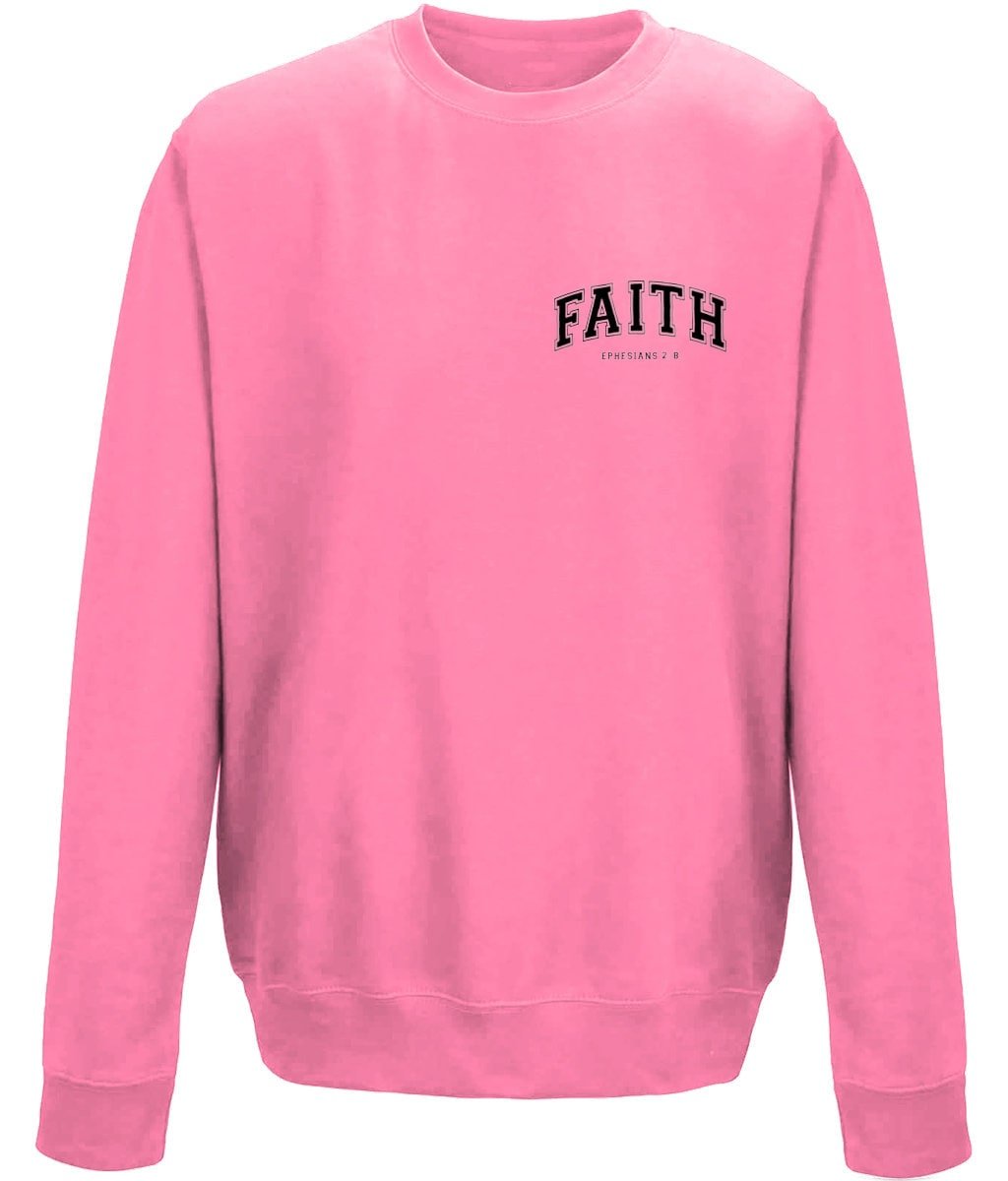 Faith unisex crew neck sweatshirt - BoundlessLoveStore - X-Small - Candyfloss Pink - Christian Sweatshirt - Clothing