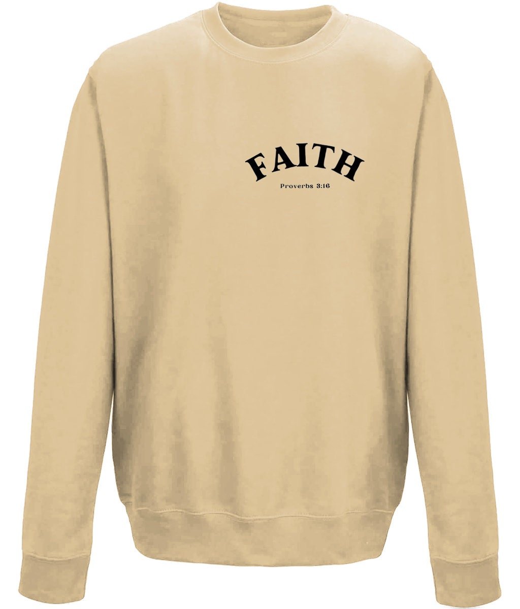 Faith unisex crew neck sweatshirt - BoundlessLoveStore - X-Small - Desert Sand - Christian Sweatshirt - Clothing