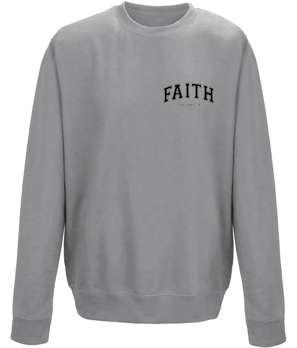 Faith unisex crew neck sweatshirt - BoundlessLoveStore - X-Small - Graphite Heather - Christian Sweatshirt - Clothing