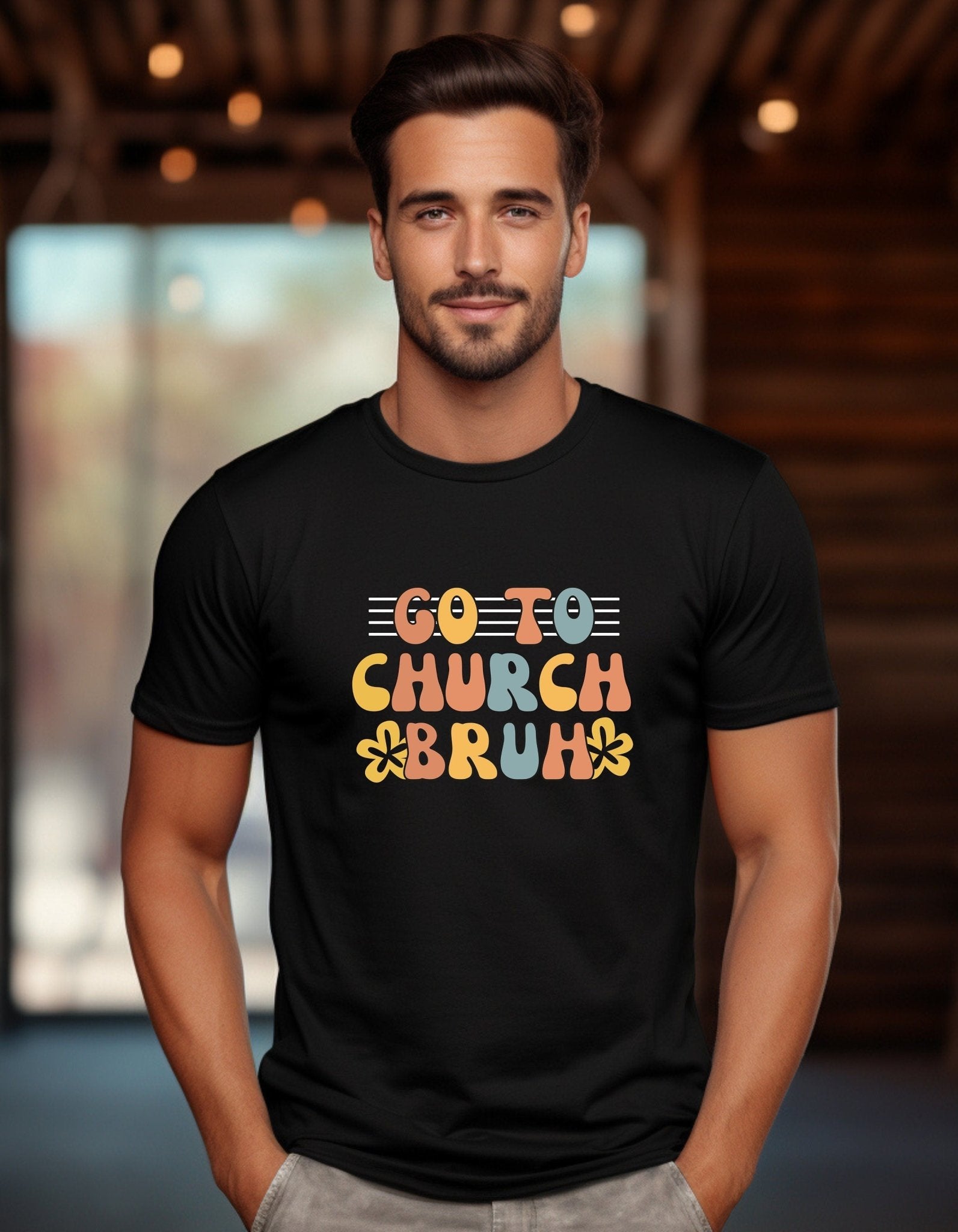 Go To Church Bruh Unisex T-Shirt, Faith T-Shirts - BoundlessLoveStore - Black - Christian t shirts - Christian tee