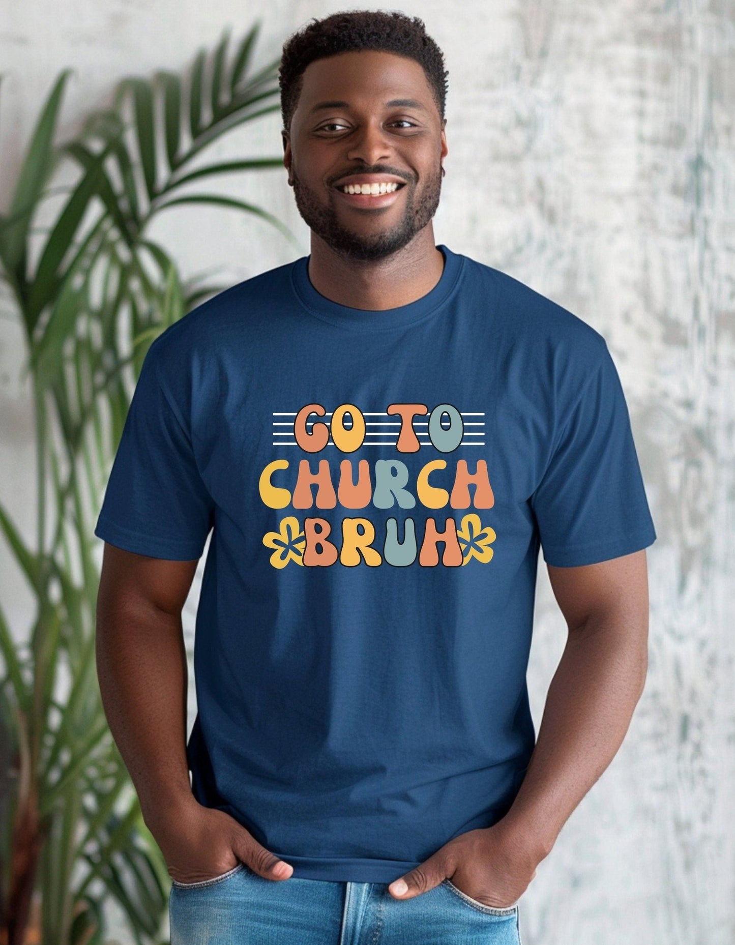 Go To Church Bruh Unisex T-Shirt, Faith T-Shirts - BoundlessLoveStore - Indigo Blue - Christian t shirts - Christian tee