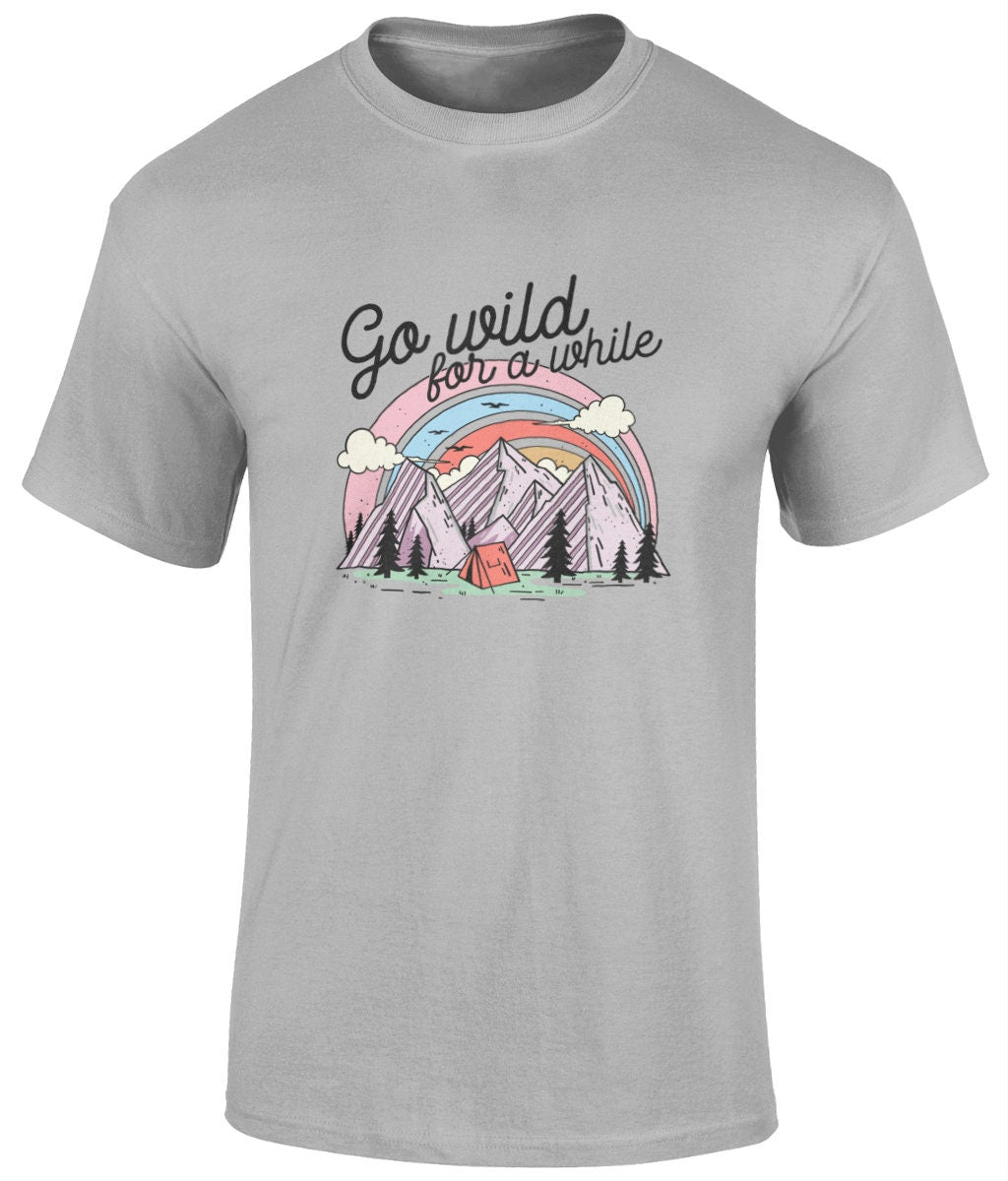 Go wild for a while T-Shirt, Graphic T Shirt, Unisex Tee - BoundlessLoveStore -sports grey - Small - artisan print