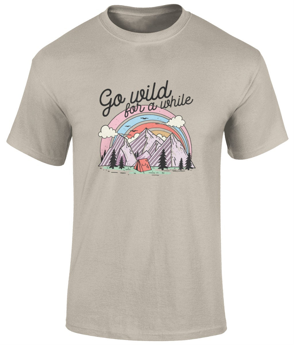 Go wild for a while T-Shirt, Graphic T Shirt, Unisex Tee - BoundlessLoveStore - Sand - Small - artisan print - beach vibes