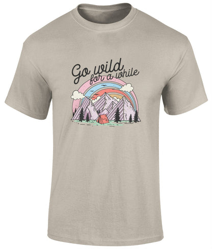 Go wild for a while T-Shirt, Graphic T Shirt, Unisex Tee - BoundlessLoveStore - Sand - Small - artisan print - beach vibes