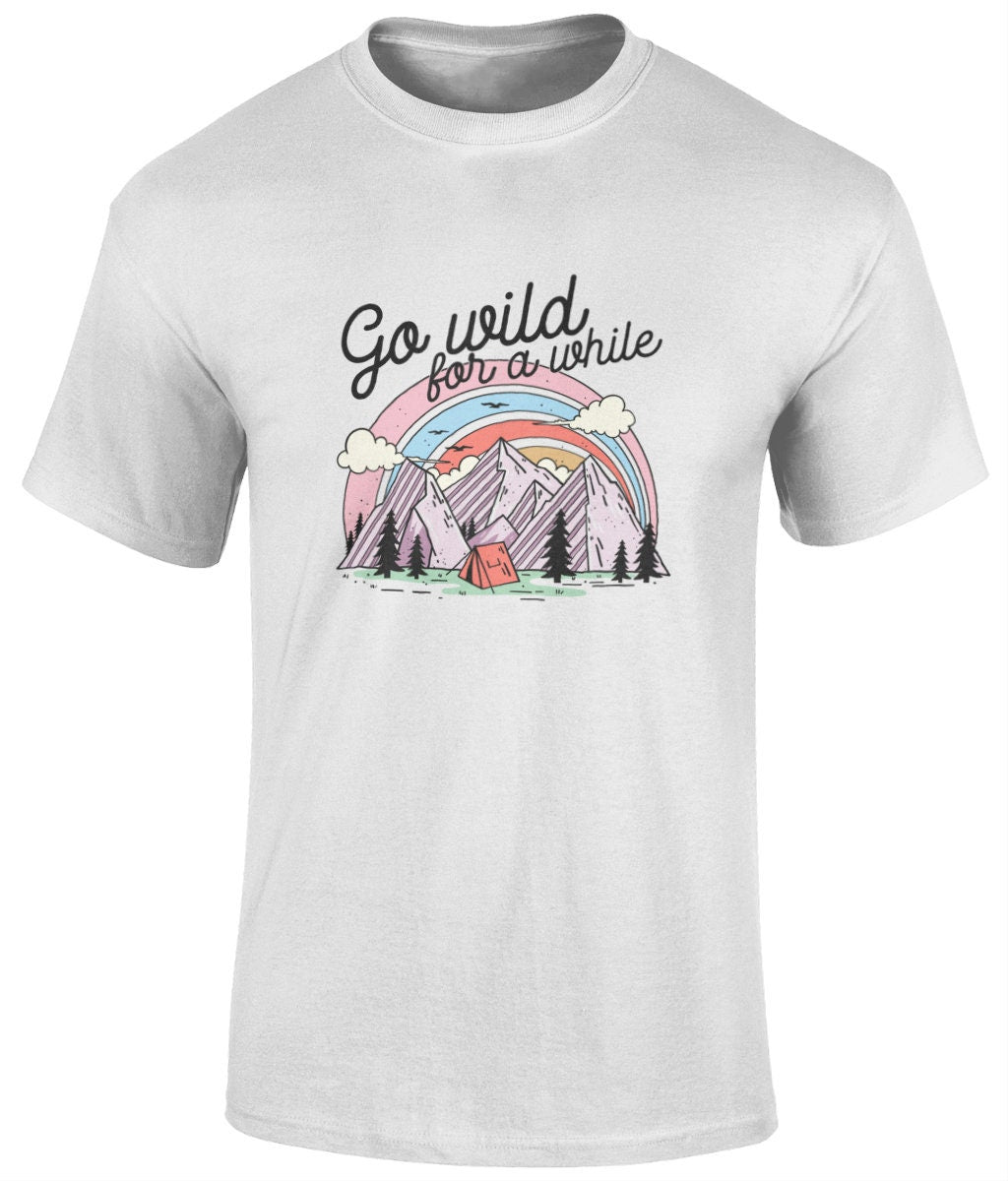 Go wild for a while T-Shirt, Graphic T Shirt, Unisex Tee - BoundlessLoveStore - white- Small - artisan print - beach vibes