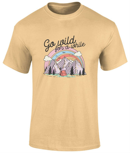 Go wild for a while T-Shirt, Graphic T Shirt, Unisex Tee - BoundlessLoveStore - Yellow Haze - Small - artisan print -