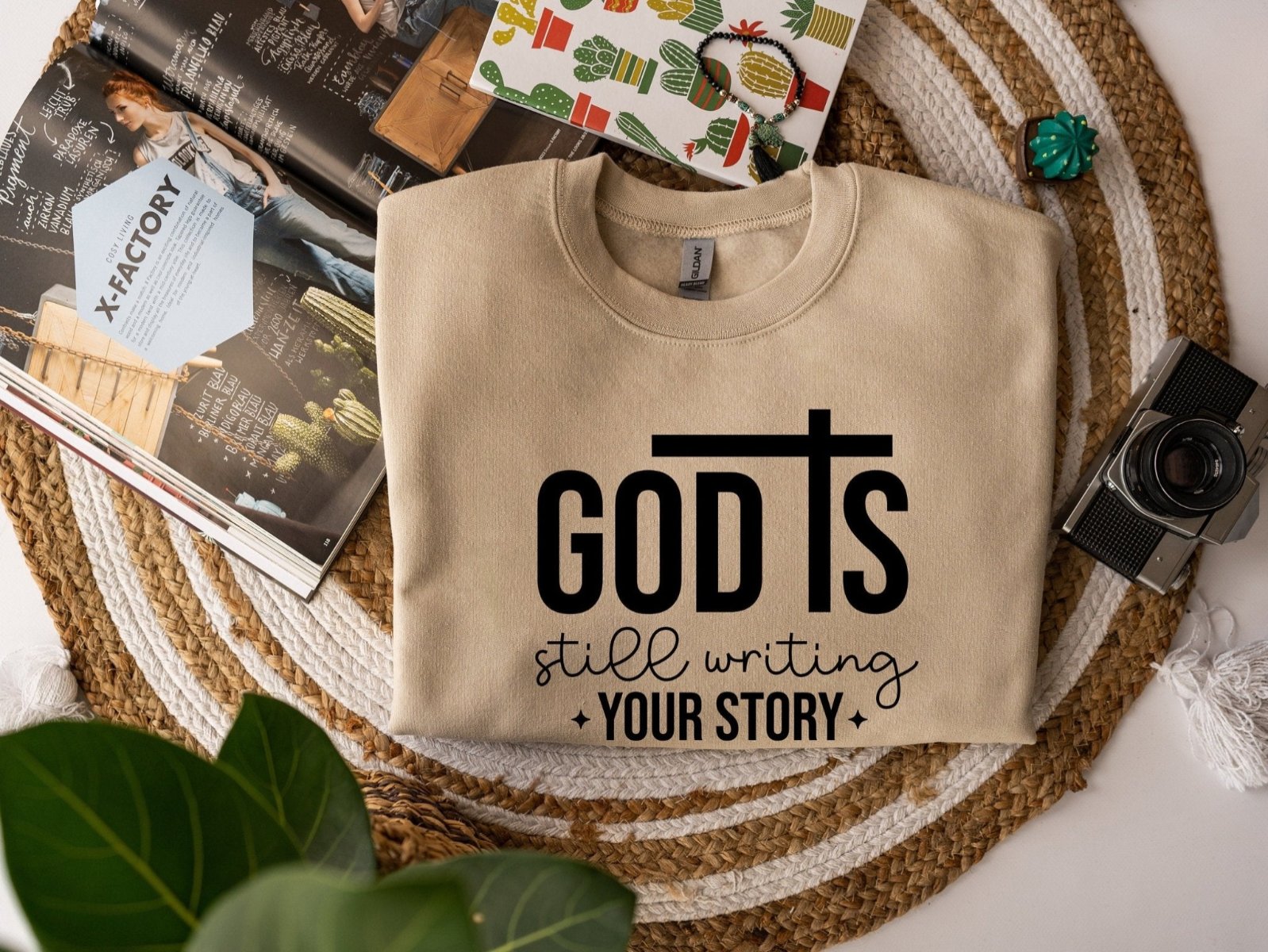 God Is Still Writing Your Story unisex sweatshirt - BoundlessLoveStore - X-Small - Desert Sand - Christian Sweatshirt