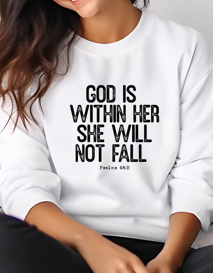 God Is Within Her unisex crew neck sweatshirt - BoundlessLoveStore - X-Small - Arctic White - Christian Sweatshirt - Clothing