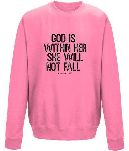 God Is Within Her unisex sweatshirt - BoundlessLoveStore - X-Small - Candyfloss Pink - Christian Sweatshirt - Clothing