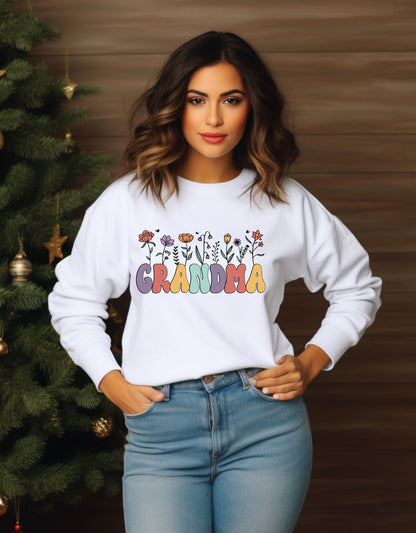 Grandma mother's day sweatshirt - BoundlessLoveStore - X-Small - Arctic White - Custom Mom Sweater - Custom Mum Jumper