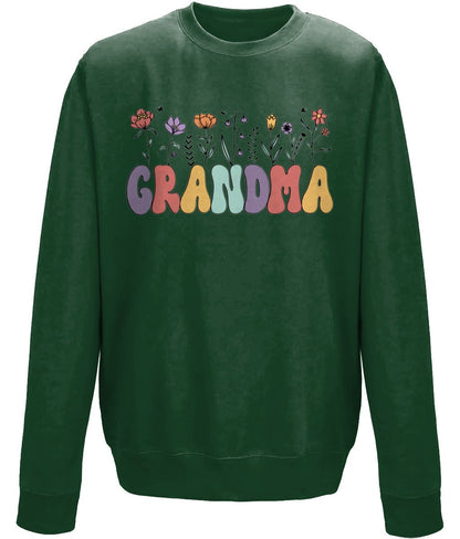 Grandma mother's day sweatshirt - BoundlessLoveStore - X-Small -Forest Green - Custom Mom Sweater - Custom Mum Jumper