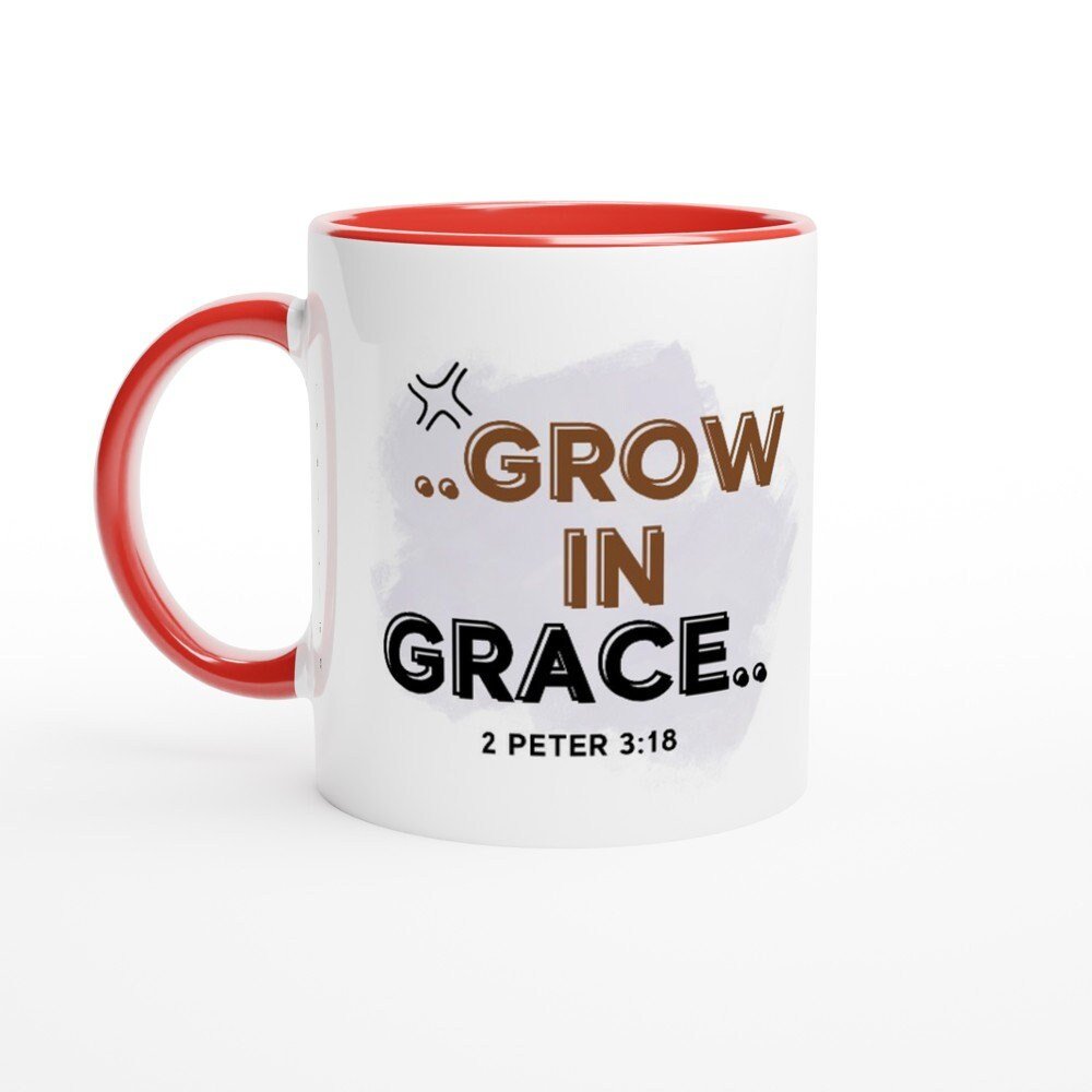 Grow in Grace mug - BoundlessLoveStore - Red - birthday gift friend - Christian mug gift- Faith Mug- Gift Idea