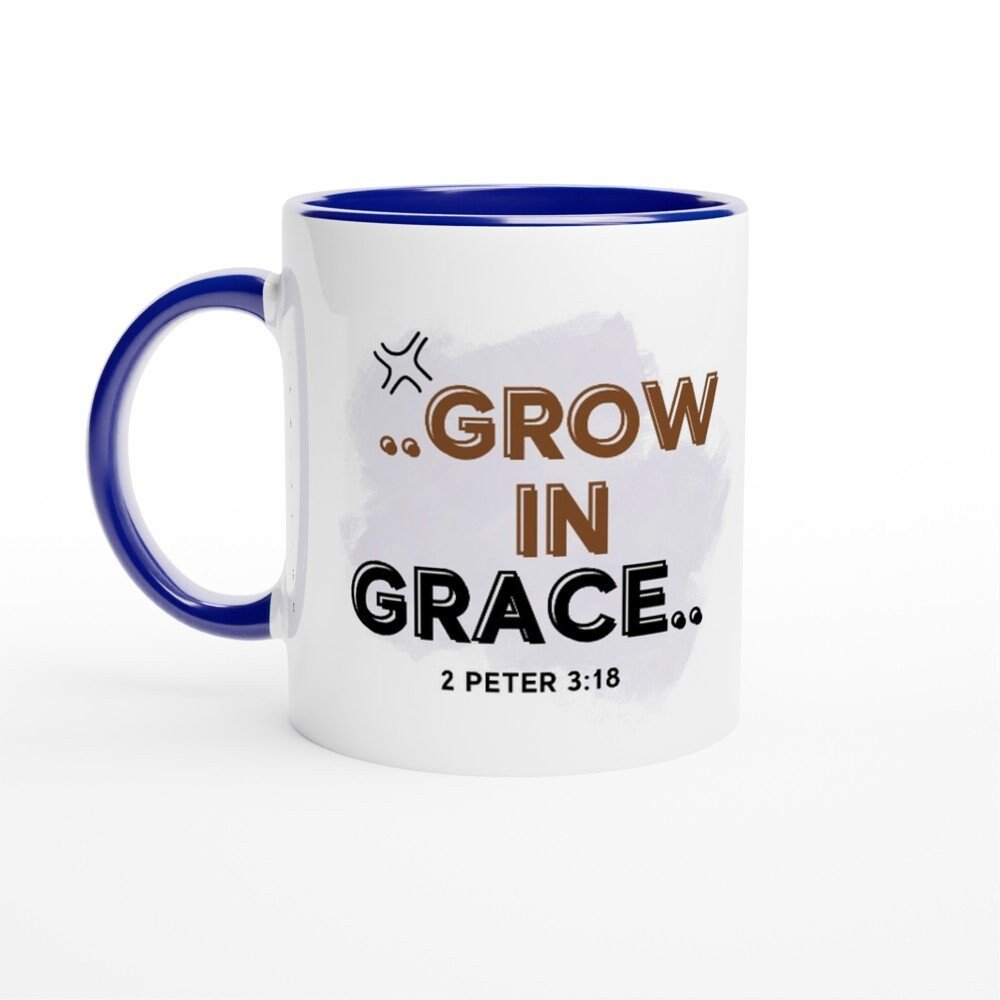 Grow in Grace mug - BoundlessLoveStore - Blue - birthday gift friend - Christian mug gift- Faith Mug- Gift Idea