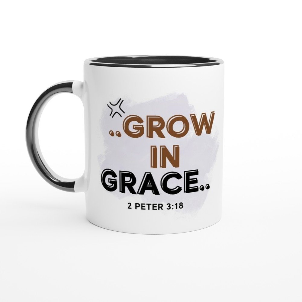 Grow in Grace mug - BoundlessLoveStore - Black - birthday gift friend - Christian mug gift- Faith Mug- Gift Idea