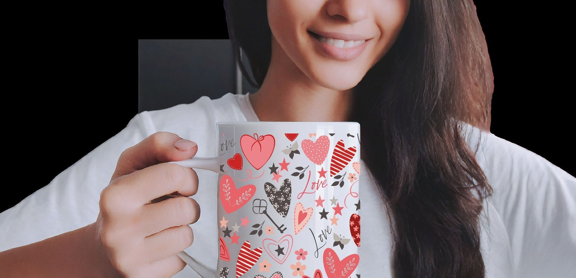 Hearts Love you Valentine's Mug - BoundlessLoveStore -  Drinkware- Valentine gift idea