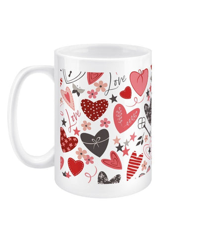 Hearts Love you Valentine's Mug - BoundlessLoveStore - Drinkware- Valentine gift idea