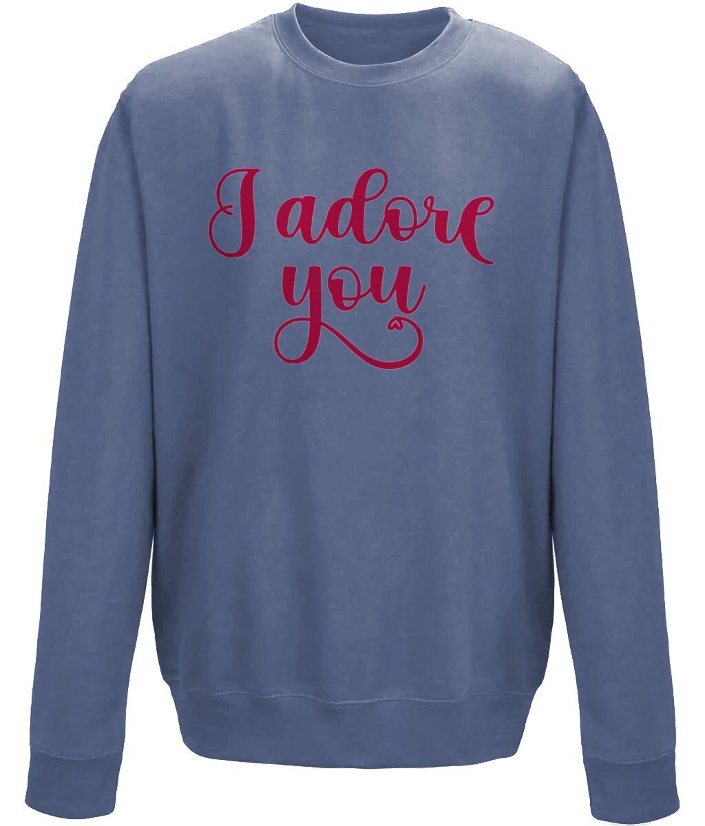 I adore you valentine sweatshirt - BoundlessLoveStore - X-Small - Airforce Blue - couple sweatshirt - crewneck sweatshirt