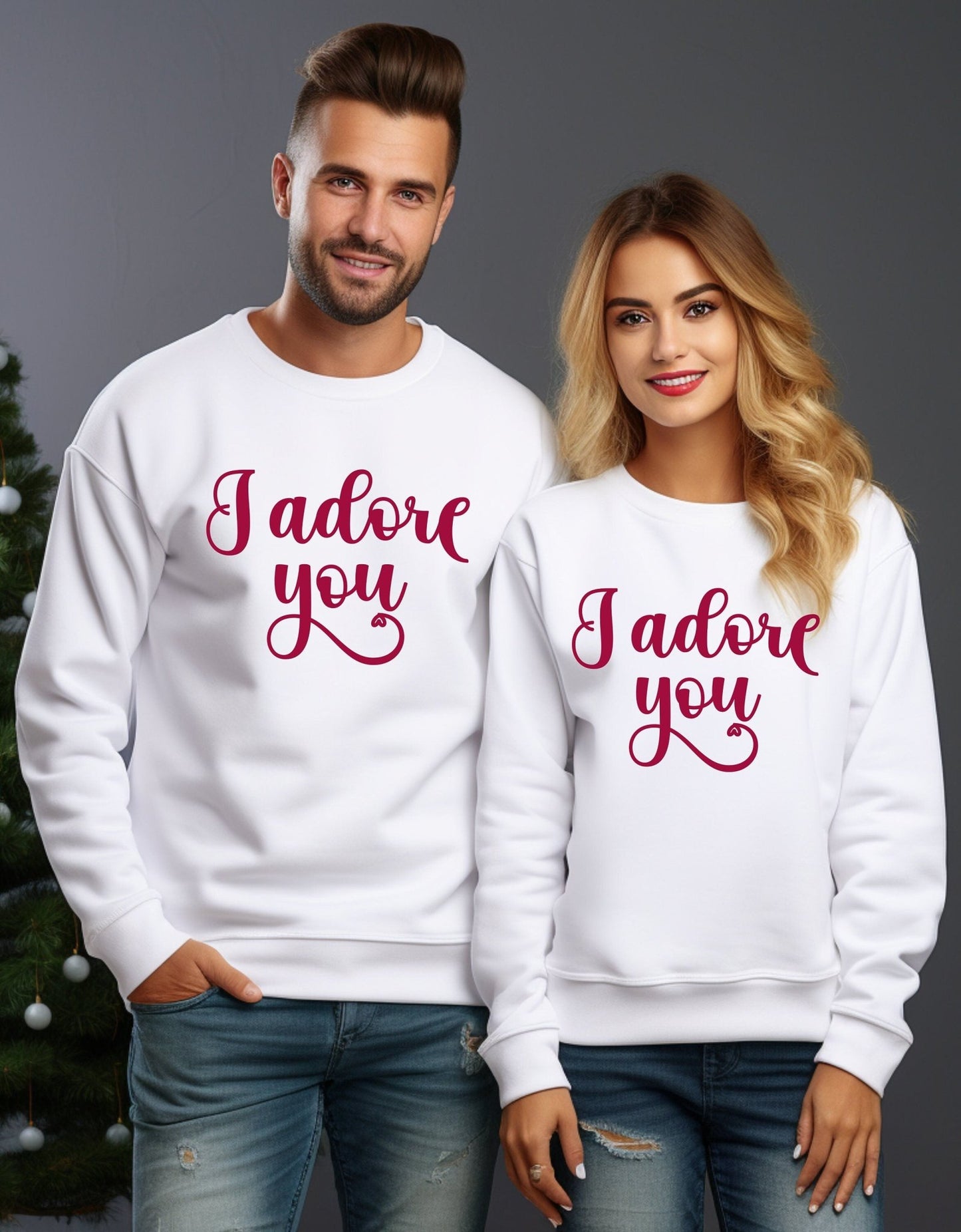 I adore you valentine sweatshirt - BoundlessLoveStore - X-Small - Arctic White - couple sweatshirt - crewneck sweatshirt