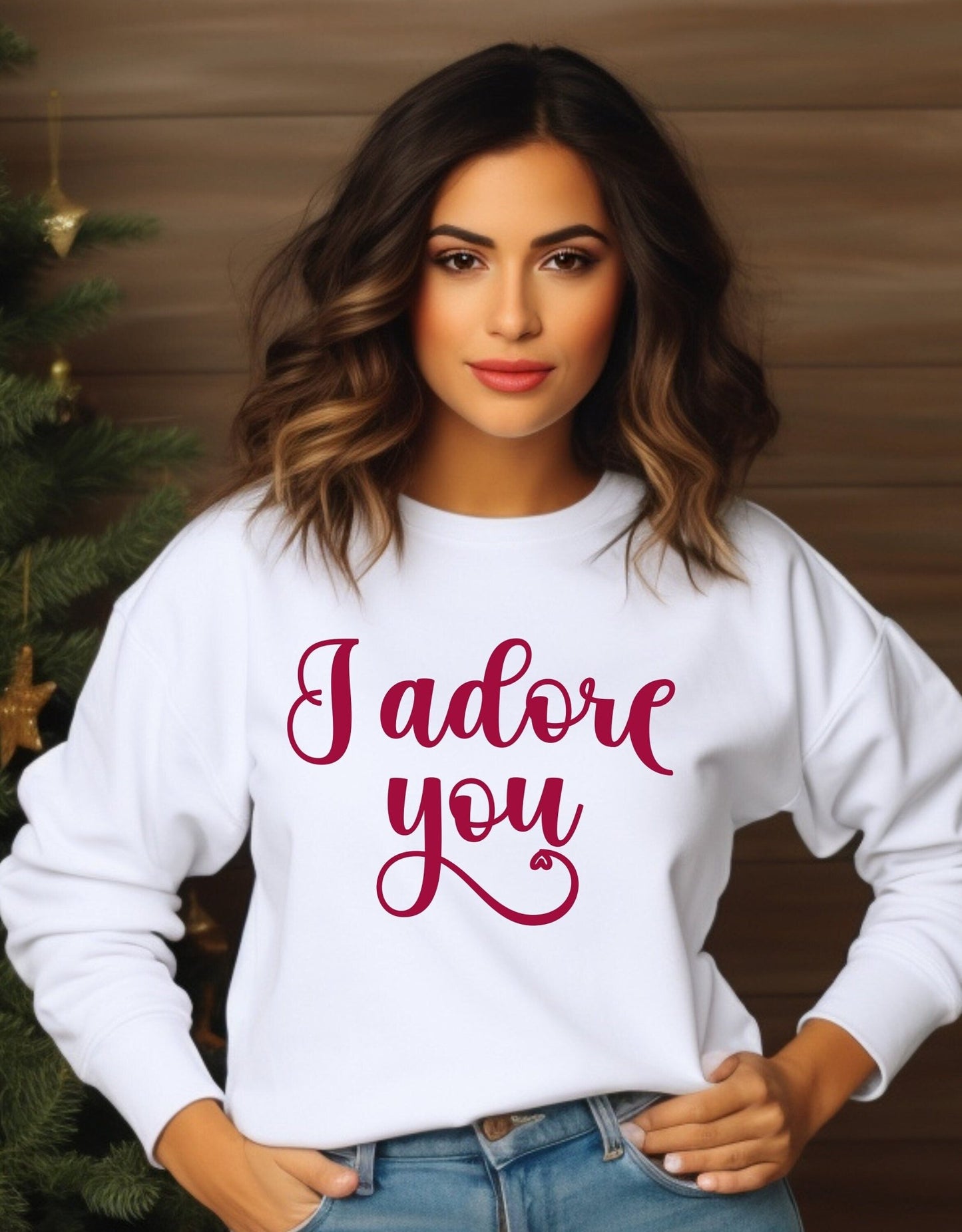 I adore you valentine sweatshirt - BoundlessLoveStore - X-Small - Arctic White - couple sweatshirt - crewneck sweatshirt