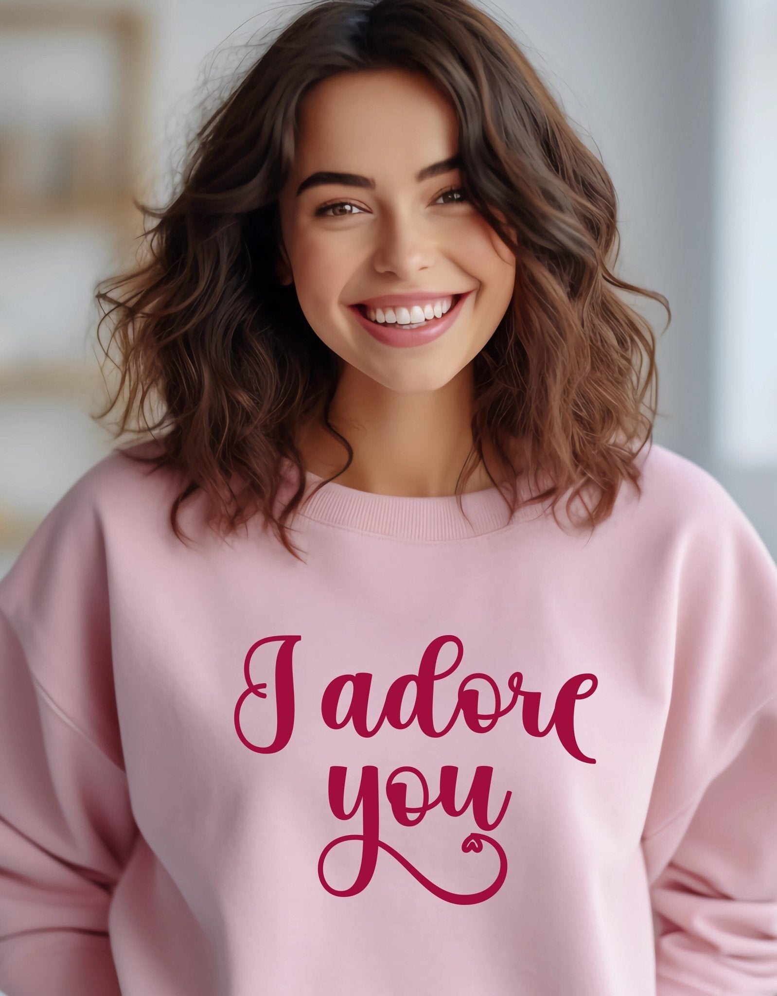 I adore you valentine sweatshirt - BoundlessLoveStore - X-Small - Baby Pink - couple sweatshirt - crewneck sweatshirt