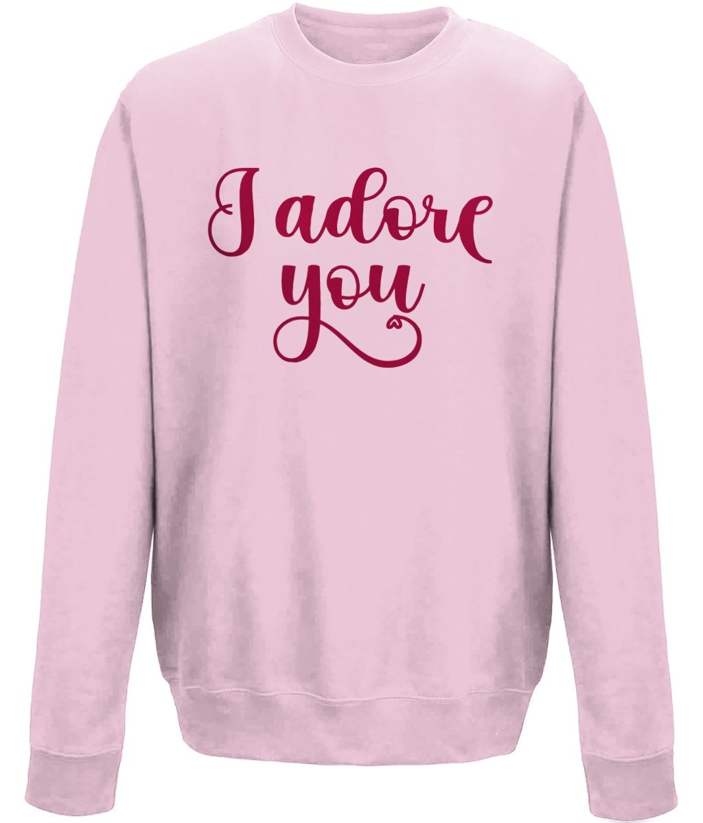 I adore you valentine sweatshirt - BoundlessLoveStore - X-Small - Baby Pink - couple sweatshirt - crewneck sweatshirt