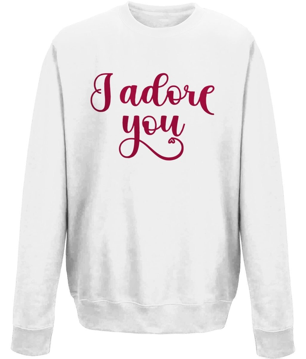 I adore you valentine sweatshirt - BoundlessLoveStore - X-Small - White- couple sweatshirt - crewneck sweatshirt