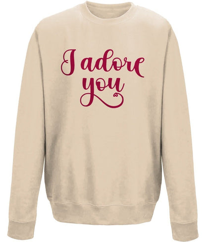 I adore you valentine sweatshirt - BoundlessLoveStore - X-Small - Nude - couple sweatshirt - crewneck sweatshirt