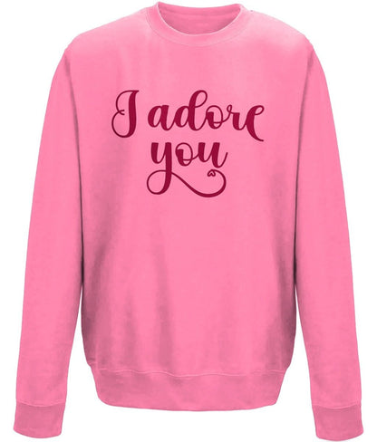 I adore you valentine sweatshirt - BoundlessLoveStore - X-Small - Candyfloss Pink - couple sweatshirt - crewneck sweatshirt