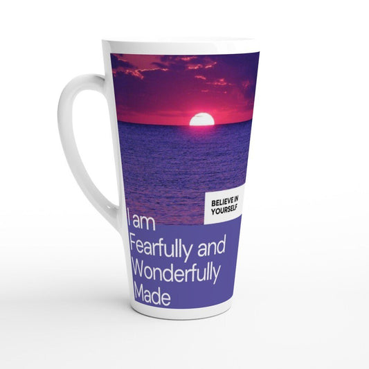 I am fearfully and wonderfully made jumbo latte mug - BoundlessLoveStore - - birthday gift friend - Christian mug gift