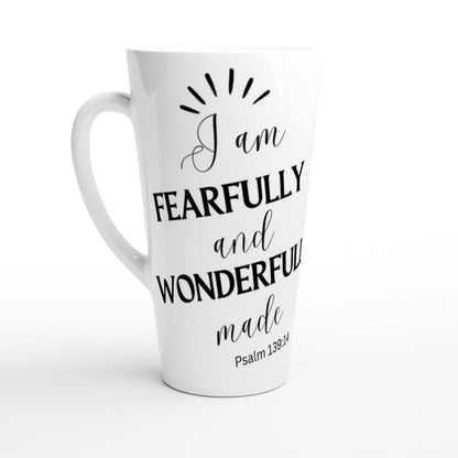 I am fearfully and wonderfully made jumbo latte mug - BoundlessLoveStore - - birthday gift friend - Christian mug gift