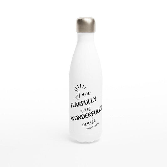 I am fearfully and wonderfully made water bottle - BoundlessLoveStore - - Christian Gifts - Christmas cycling