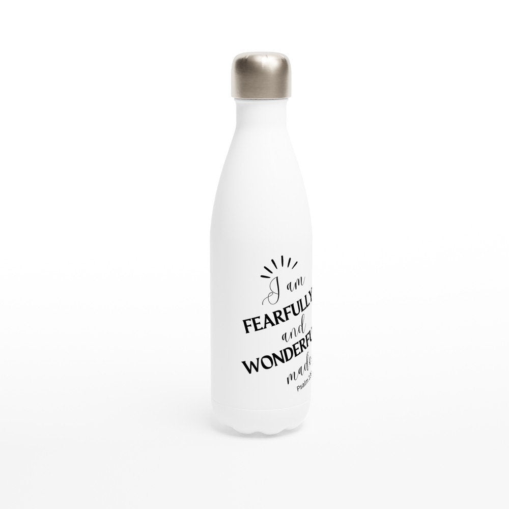 I am fearfully and wonderfully made water bottle - BoundlessLoveStore - - Christian Gifts - Christmas cycling