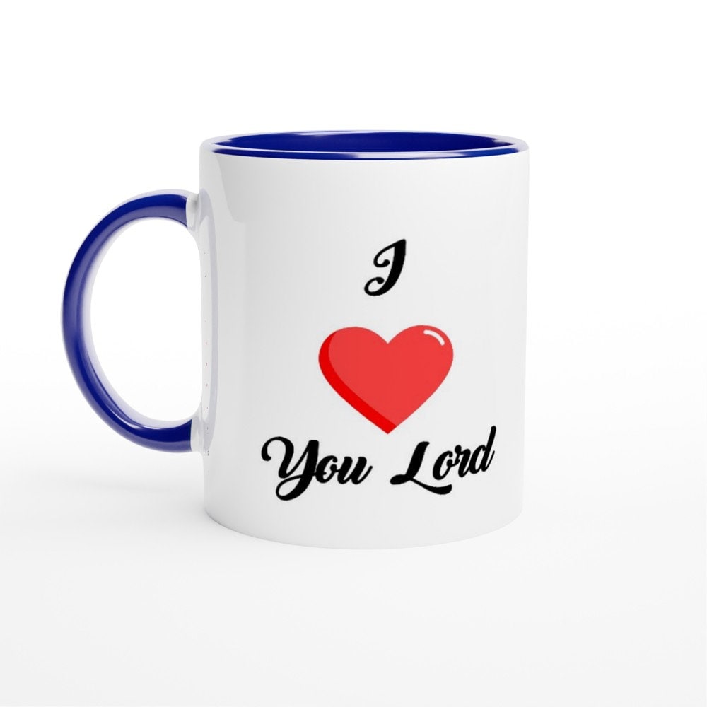 I love you Lord mug - BoundlessLoveStore - Blue - birthday gift friend - Christian mug gift