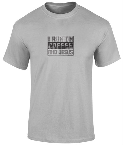 I Run On Coffee And Jesus Unisex T-Shirt, Faith T-Shirts - BoundlessLoveStore - Sports grey Christian t shirts- Christian tee