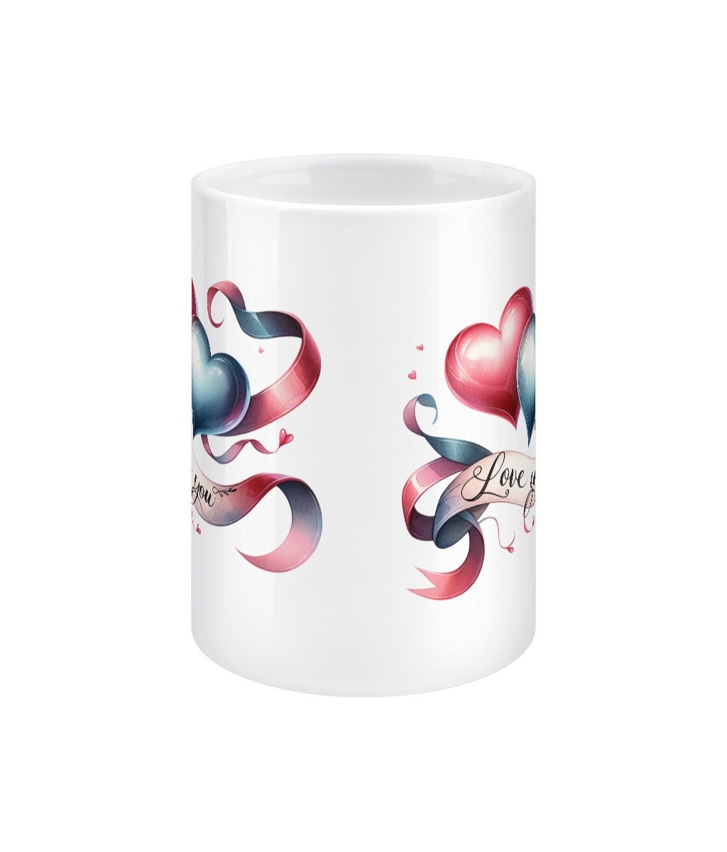 Hearts Love you Valentine's Mug - BoundlessLoveStore -  Drinkware- Valentine gift idea