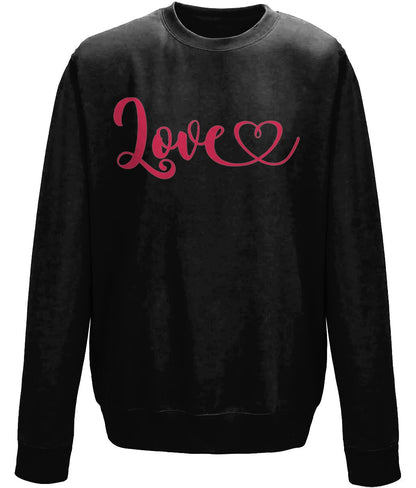 Love heart valentine  sweatshirt - BoundlessLoveStore - X-Small - Jet Black - couple sweatshirt - crewneck sweatshirt